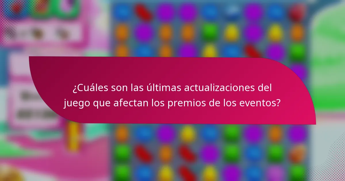¿Cuáles son las últimas actualizaciones del juego que afectan los premios de los eventos?